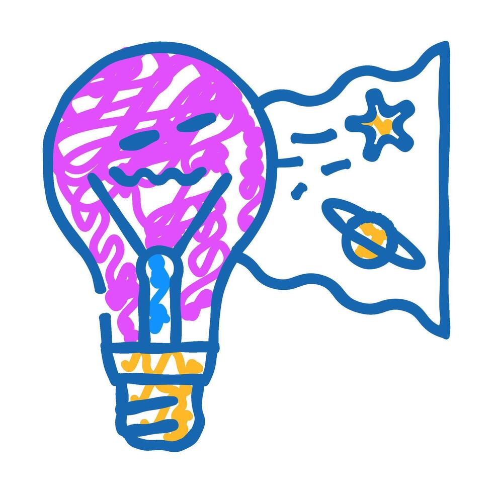 imagination light bulb icon doodle illustration vector