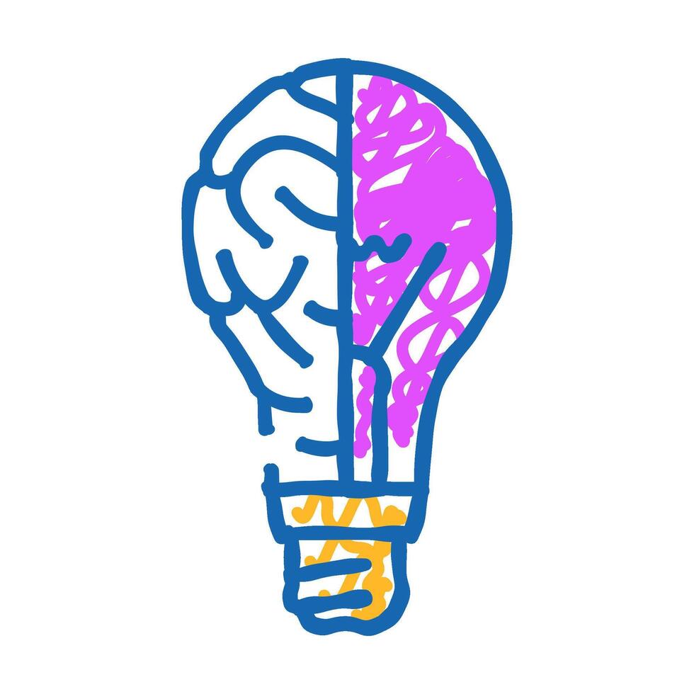 idea light bulb icon doodle illustration vector