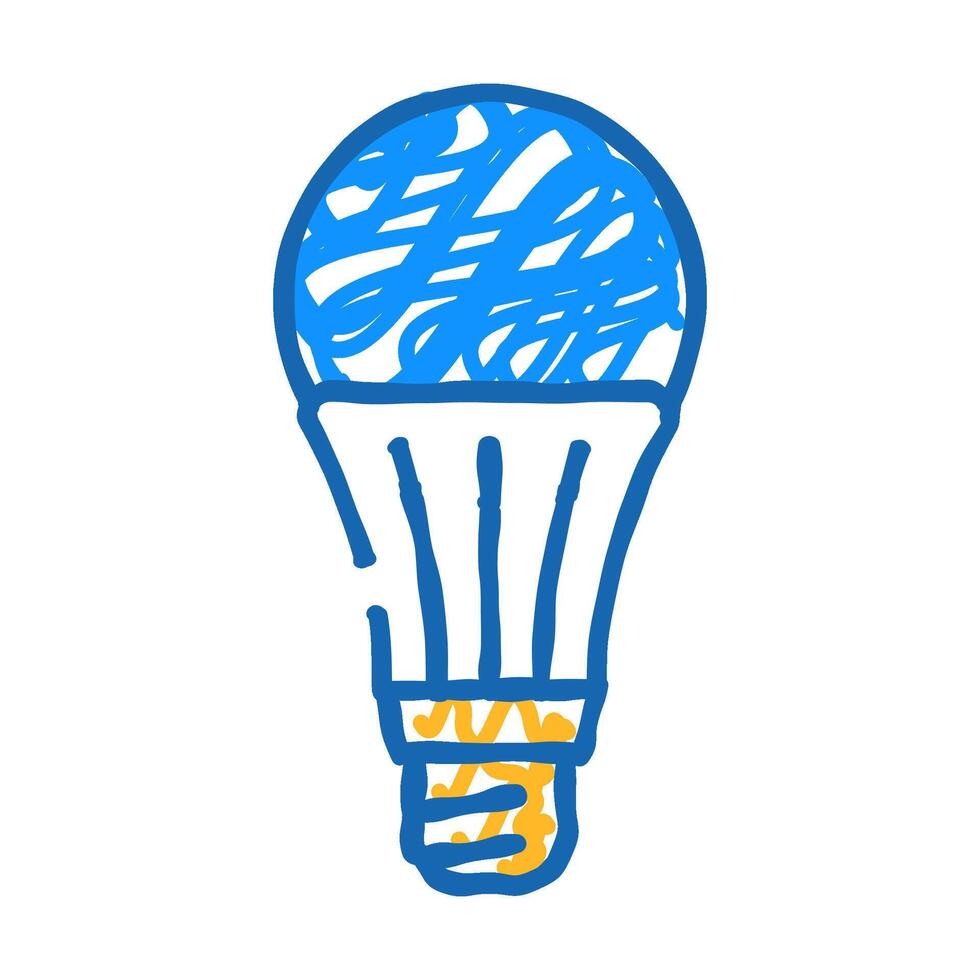 efficient light bulb icon doodle illustration vector