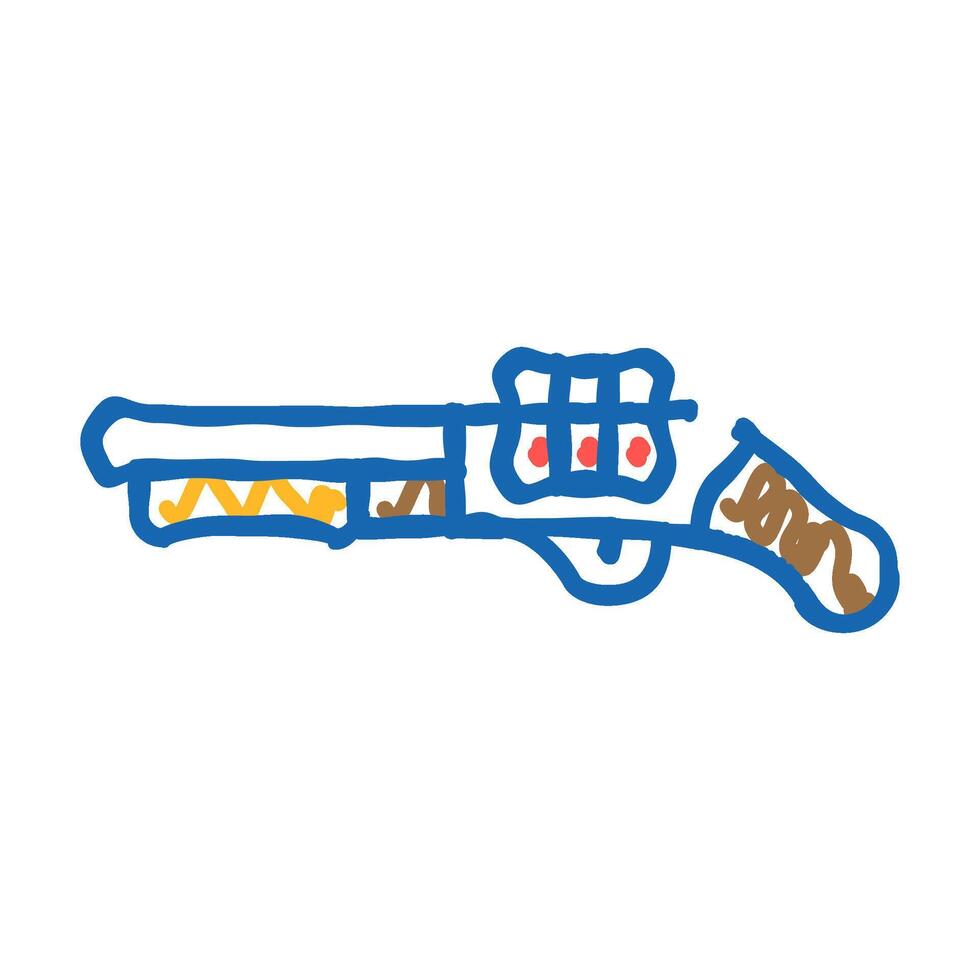 shotgun weapon icon doodle illustration vector