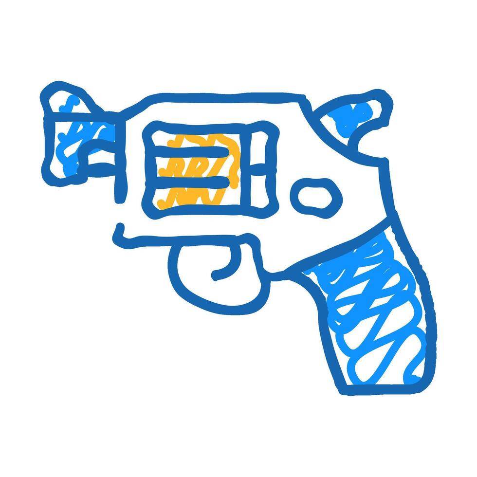 revolver gun icon doodle illustration vector