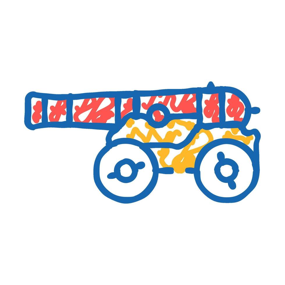 cannon weapon icon doodle illustration vector