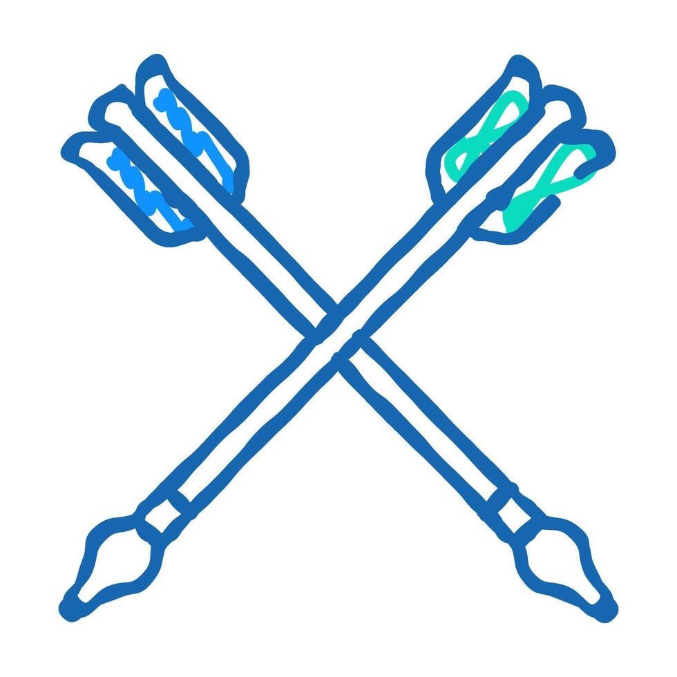 arrow for aiming icon doodle illustration vector