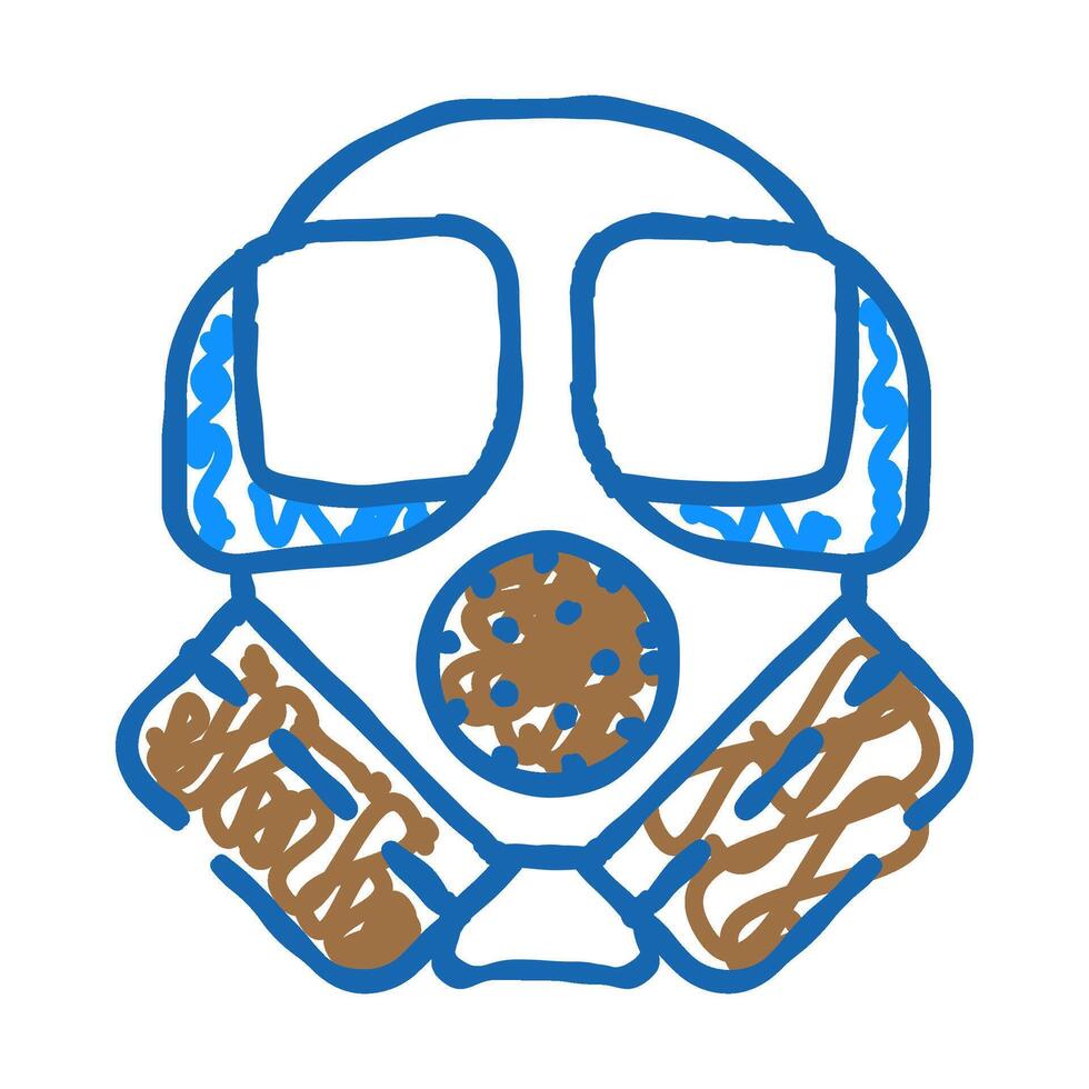 gas mask icon doodle illustration vector