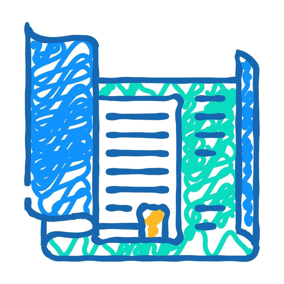 blueprint architect paperwork icon doodle illustration vector
