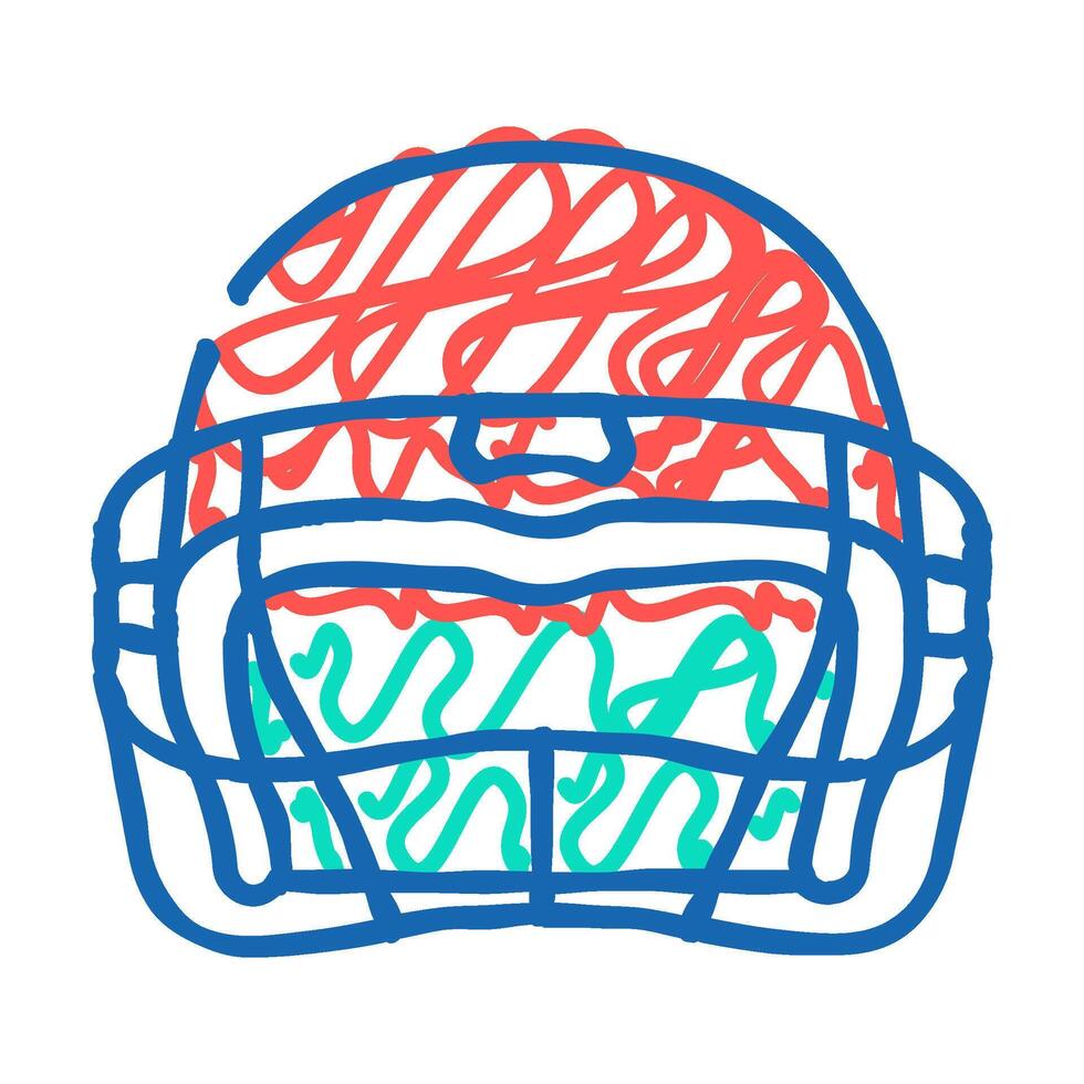 helmet player accessory icon doodle illustration vector