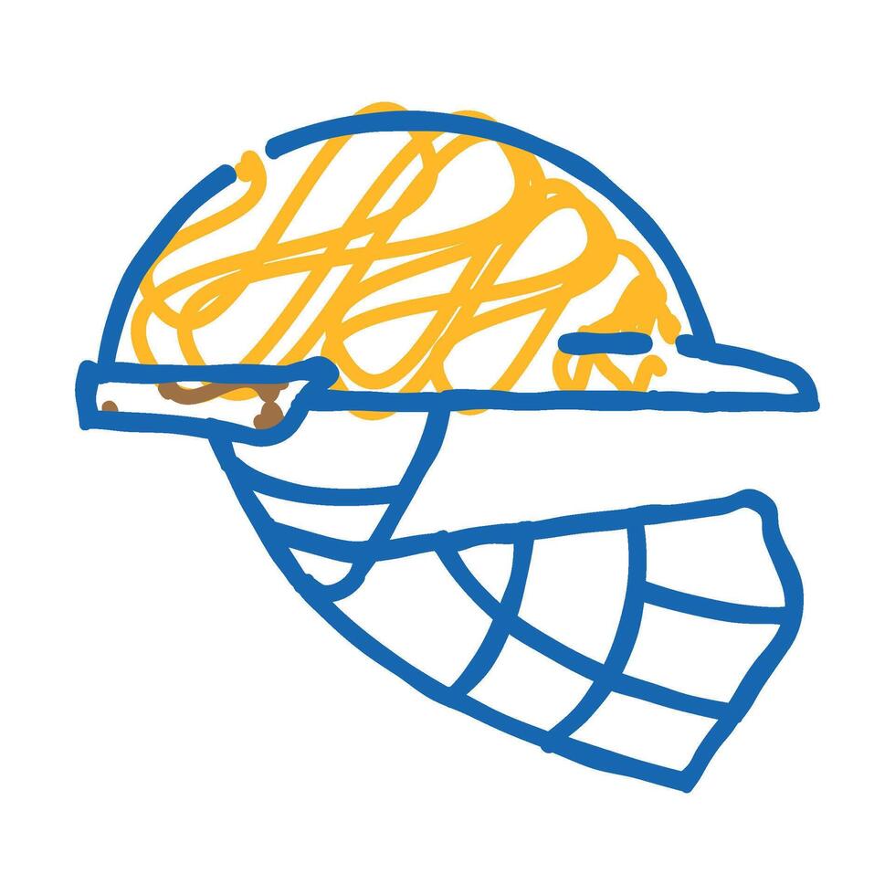 helmet cricket player head protect accessory icon doodle illustration vector
