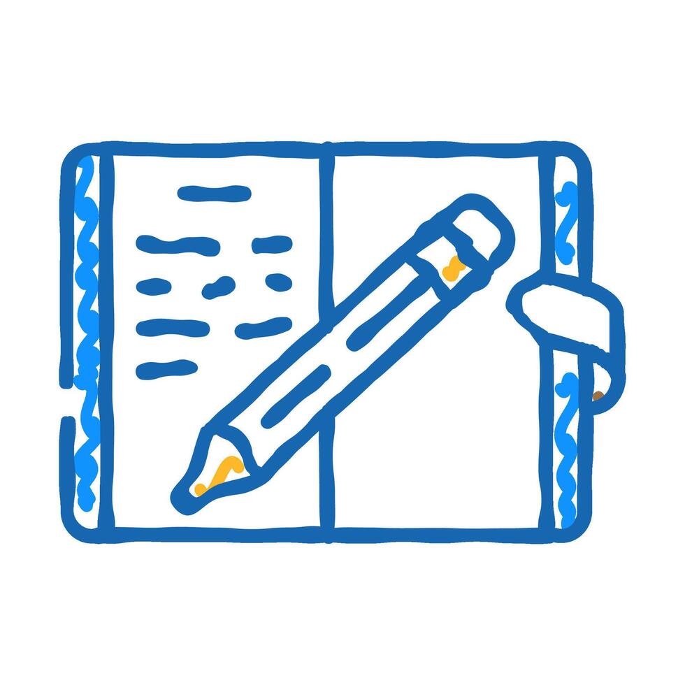 diary notebook icon doodle illustration vector
