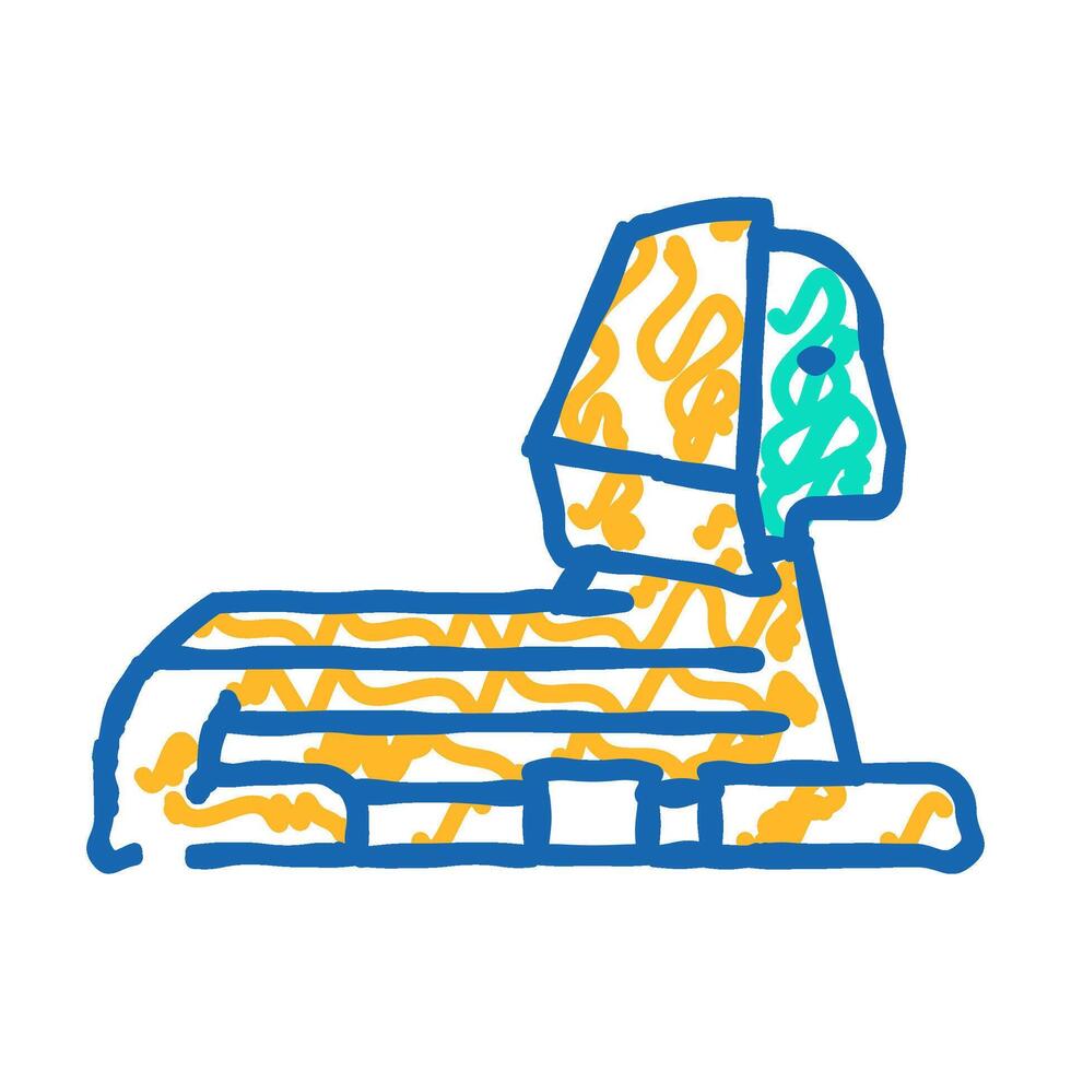 sphinx egypt monument icon doodle illustration vector