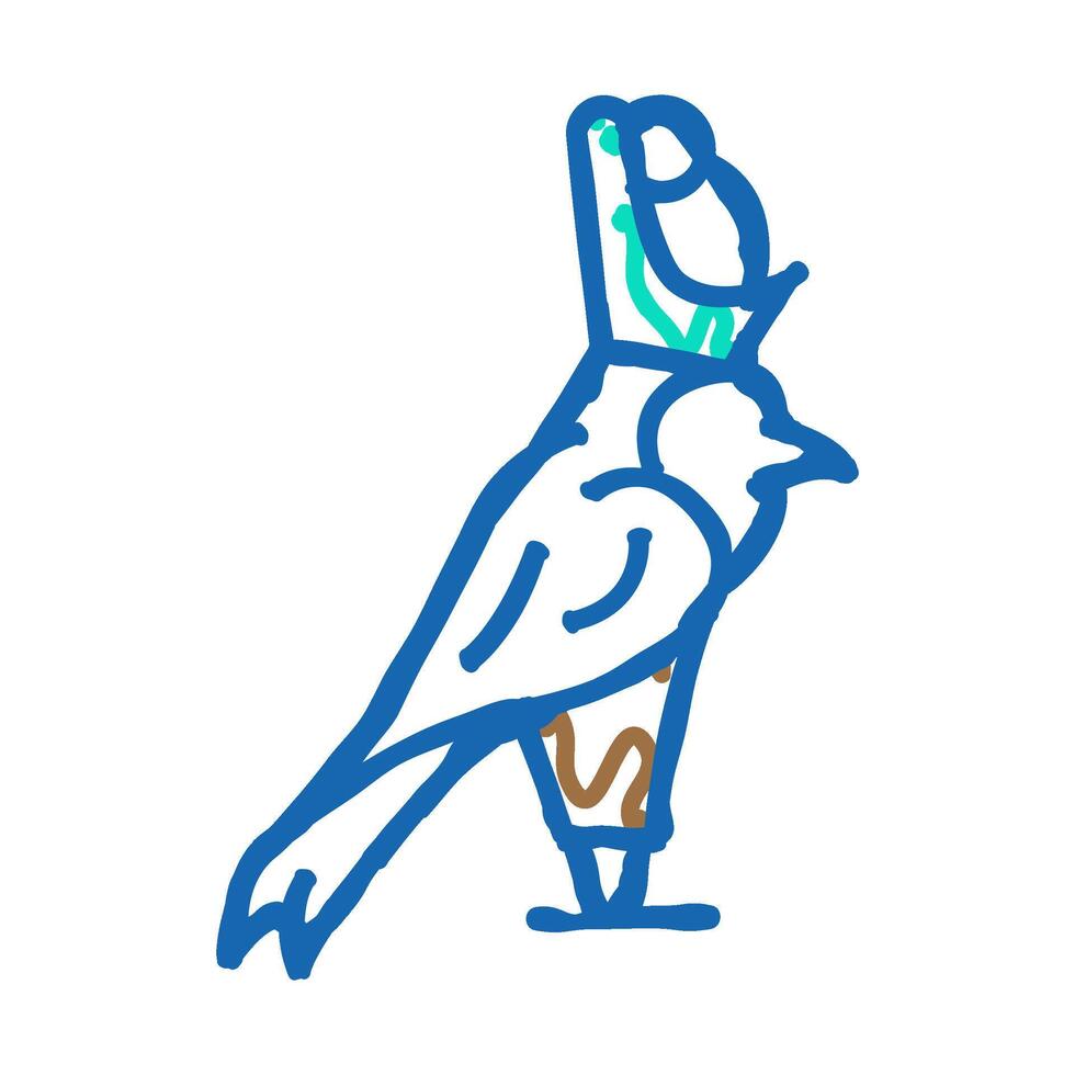 bird egypt icon doodle illustration vector