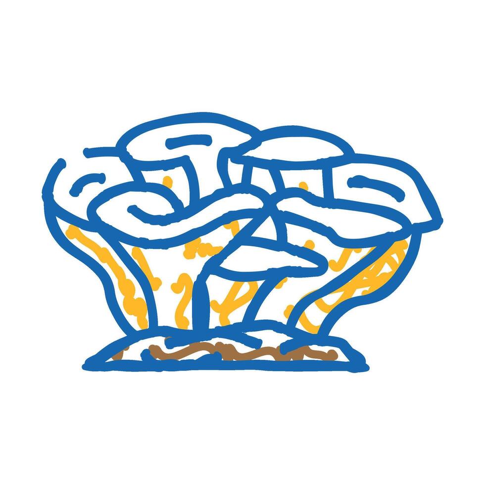 maitake mushroom icon doodle illustration vector