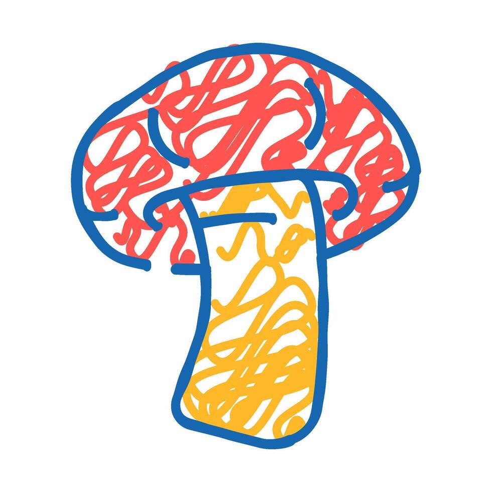 shitake mushroom icon doodle illustration vector