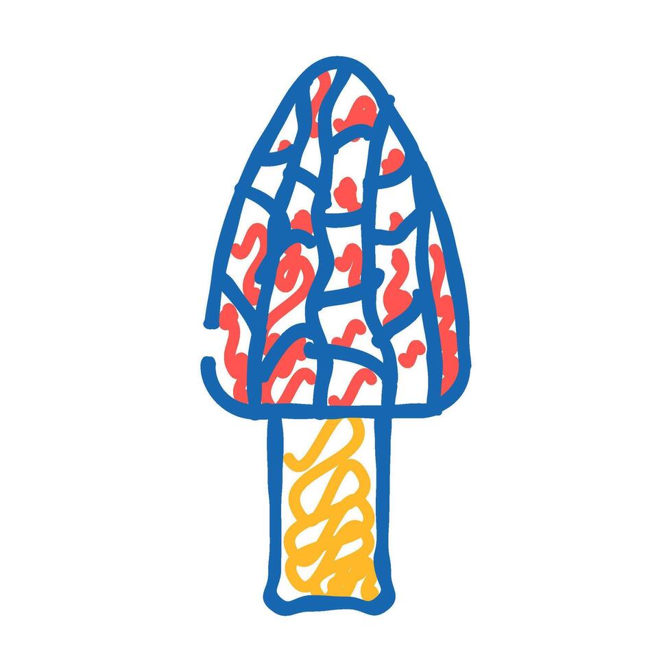 morel mushroom icon doodle illustration vector