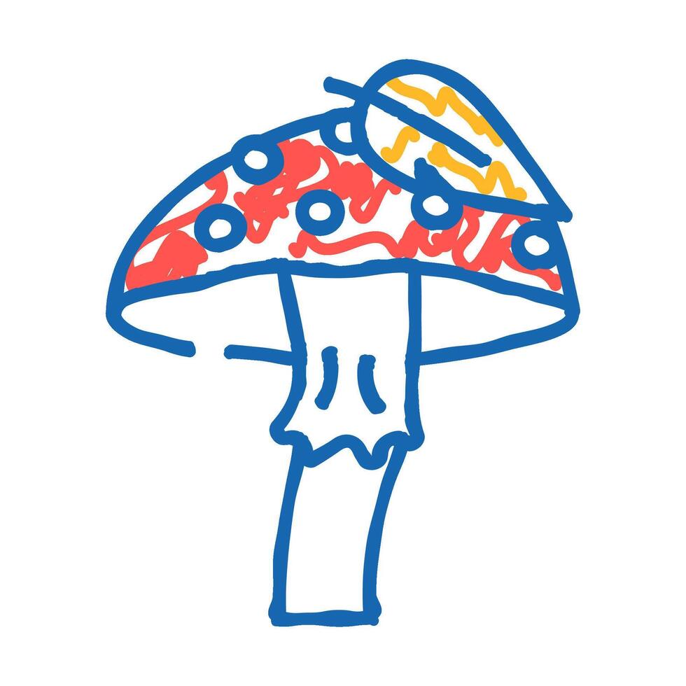autumn mushroom icon doodle illustration vector