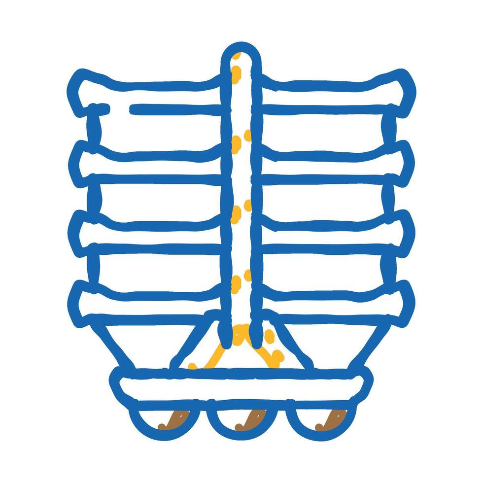 roasting sausage frame icon doodle illustration vector