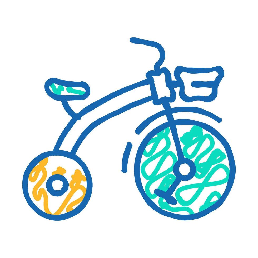 tricycle for children icon doodle illustration vector