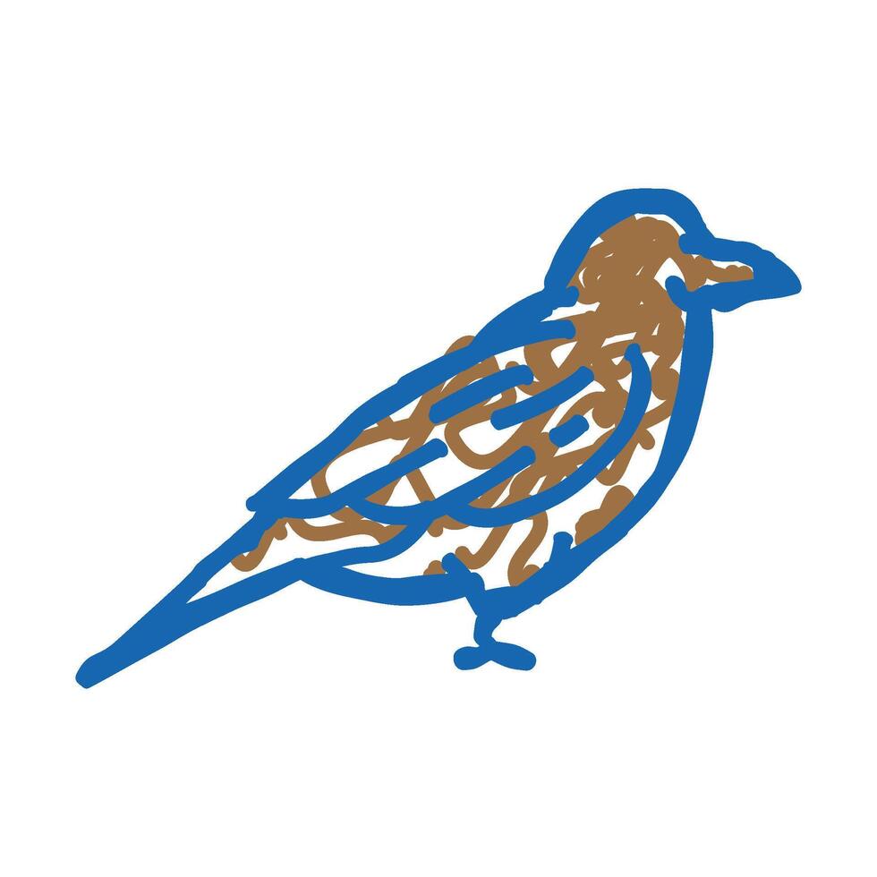 raven bird icon doodle illustration vector