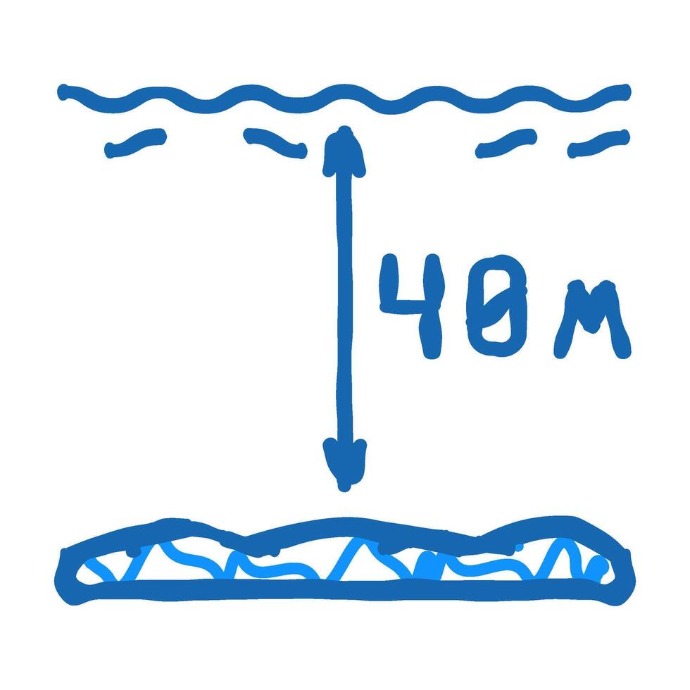 maximum diving depth on course icon doodle illustration vector