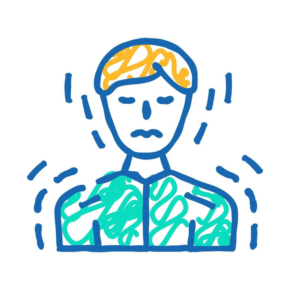 irritability health problem icon doodle illustration vector