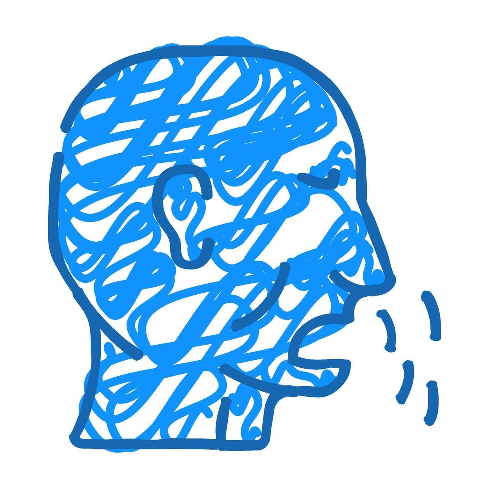 cough disease icon doodle illustration vector