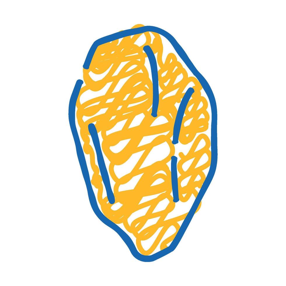 half chicken fillet icon doodle illustration vector