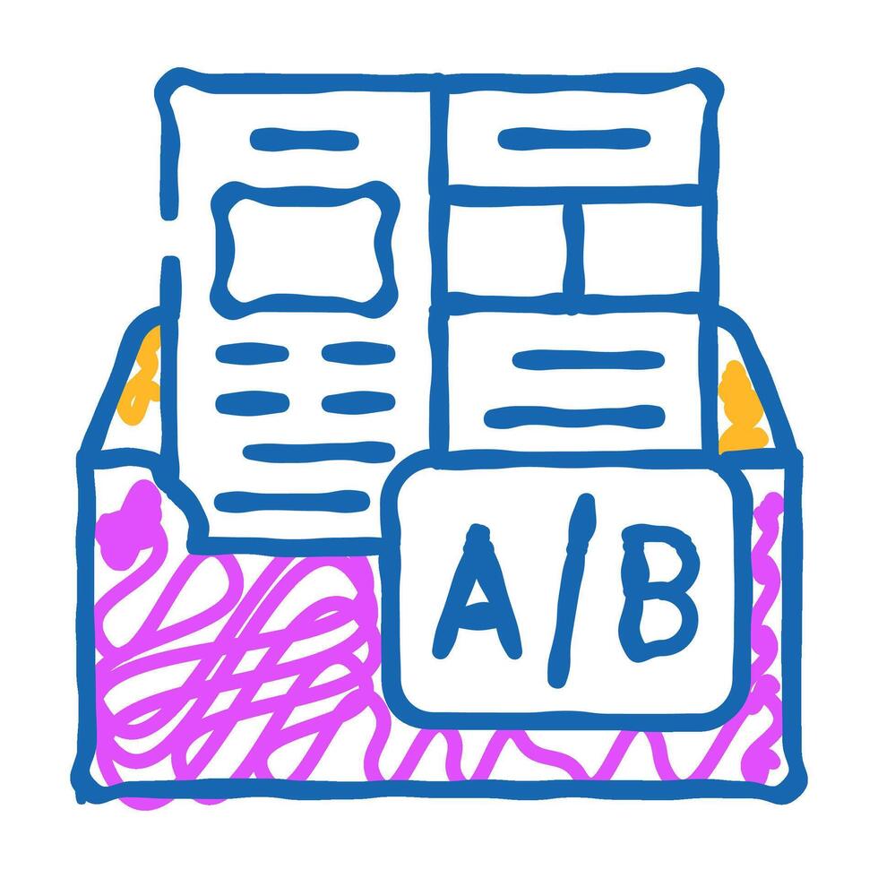 a b email split test icon doodle illustration vector