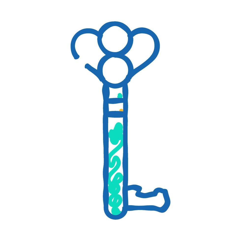 old style key icon doodle illustration vector