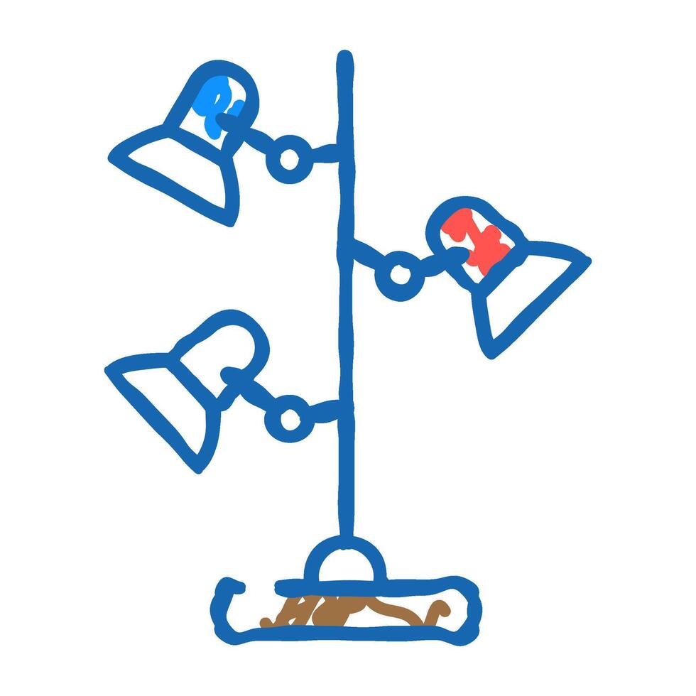 three way lamp icon doodle illustration vector
