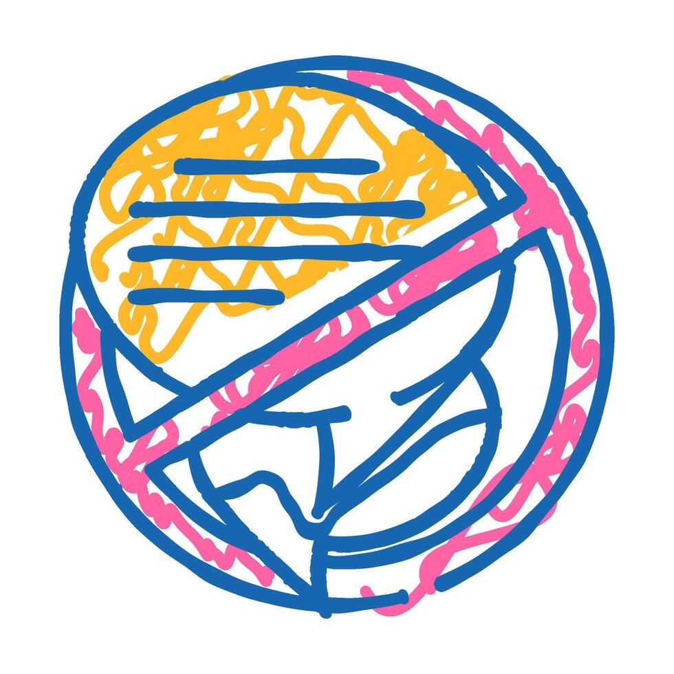 refusal to communicate in real life icon doodle illustration vector