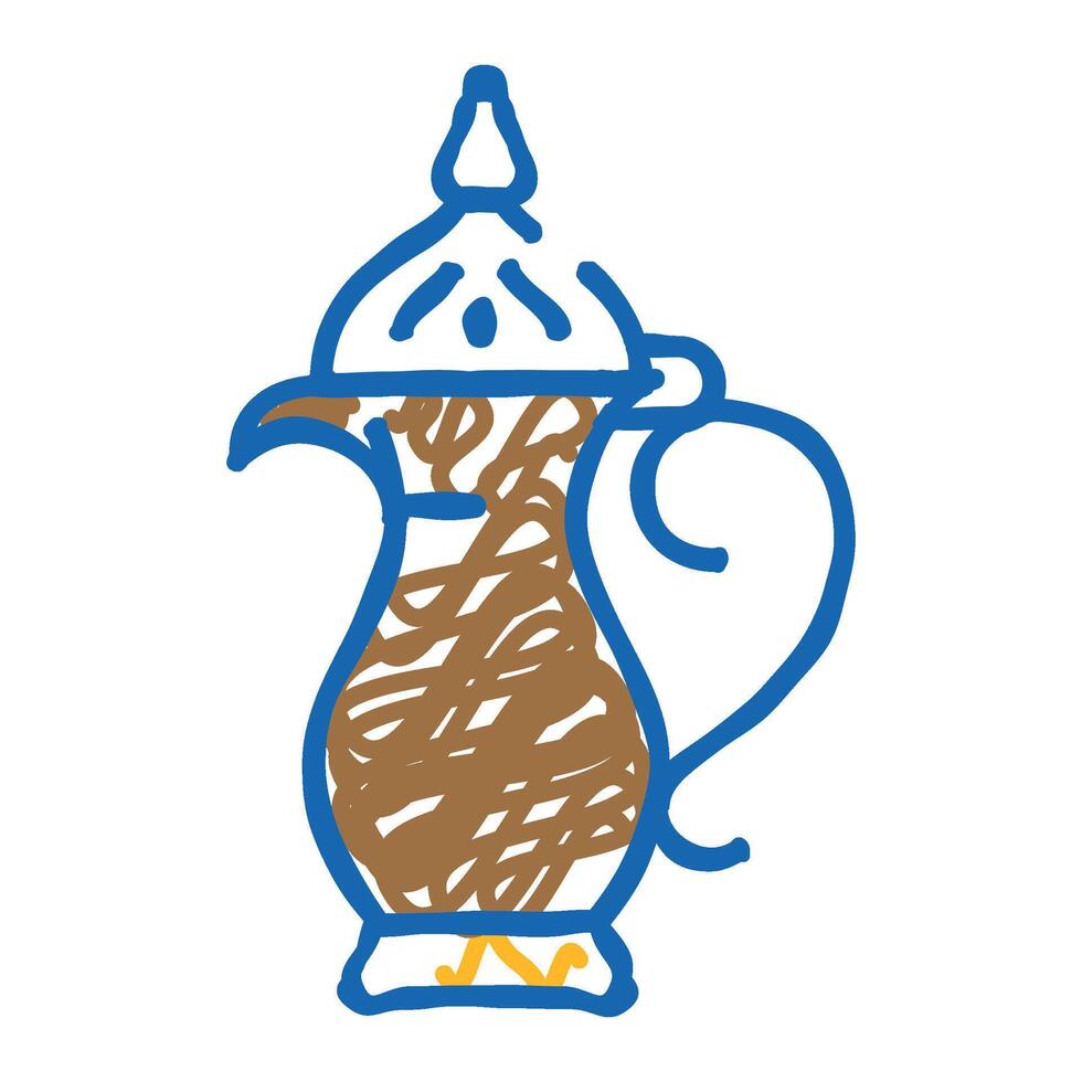 arabic jug souvenir icon doodle illustration vector