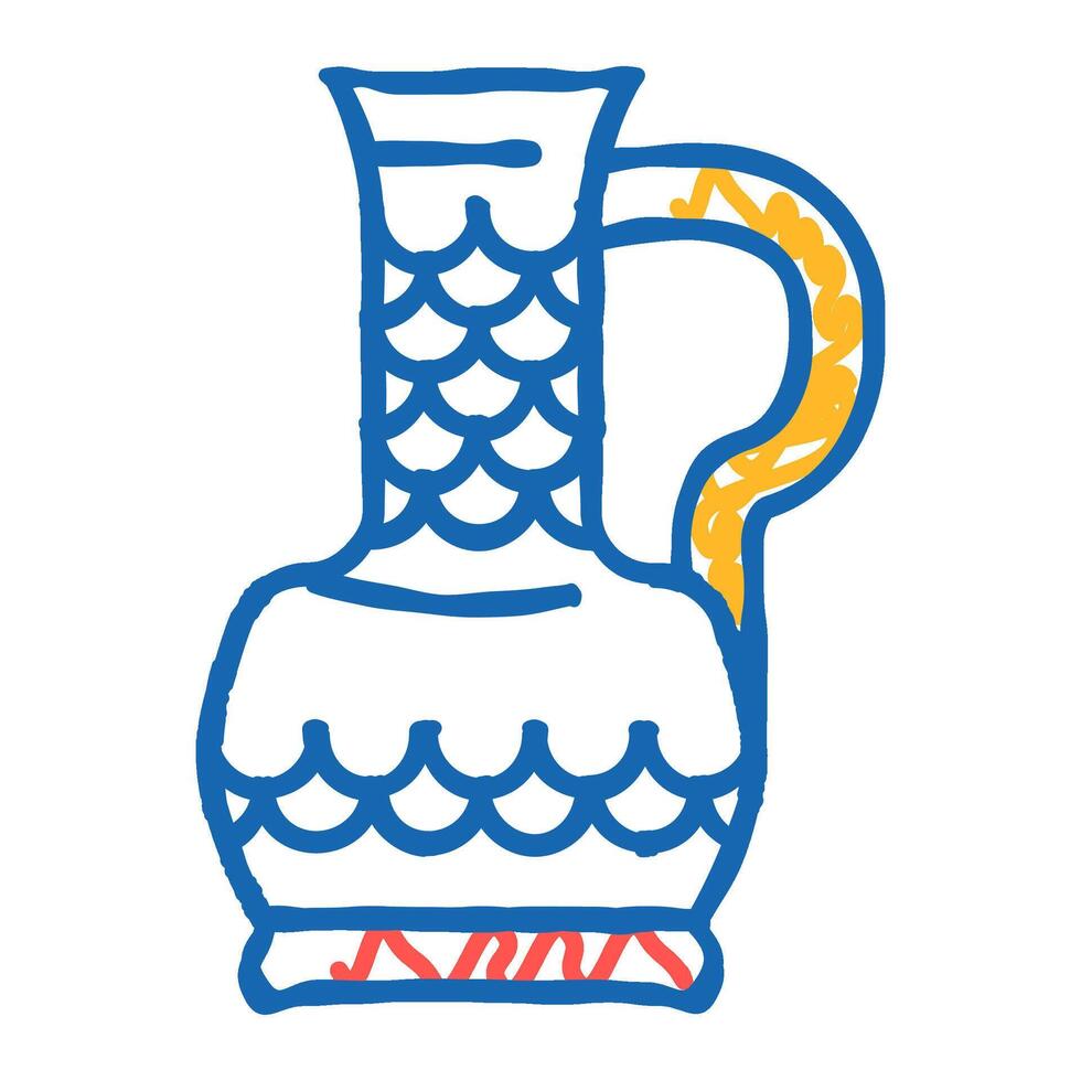 teapot arabian jug icon doodle illustration vector
