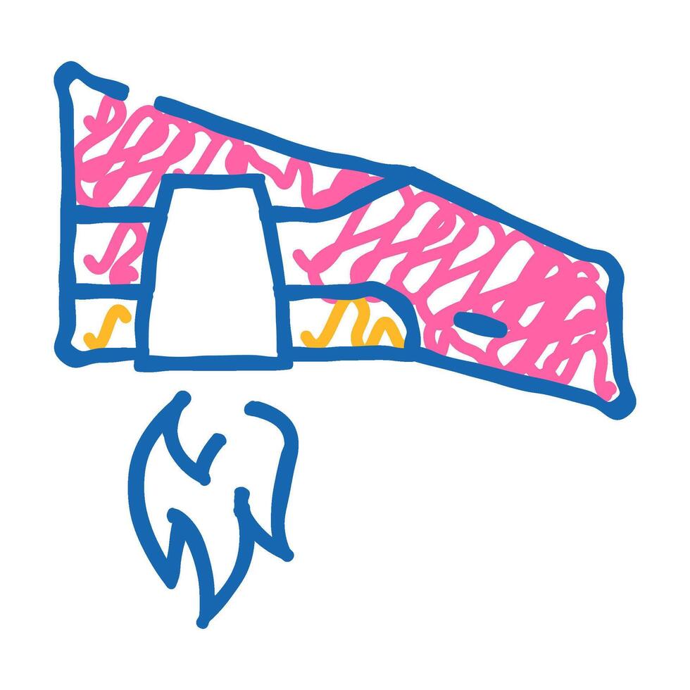 techno wing icon doodle illustration vector