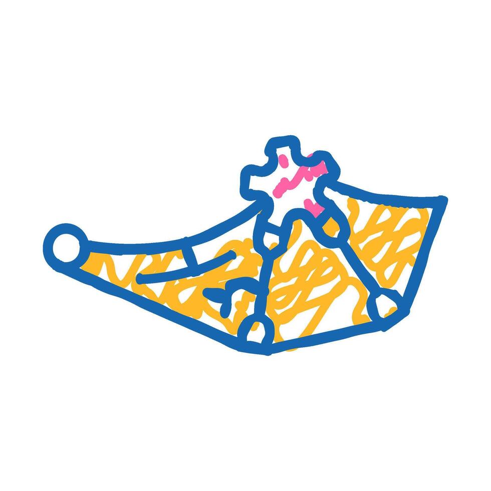 wing with gear icon doodle illustration vector