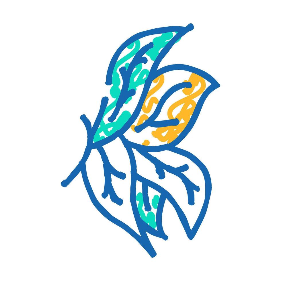 leaf wing icon doodle illustration vector