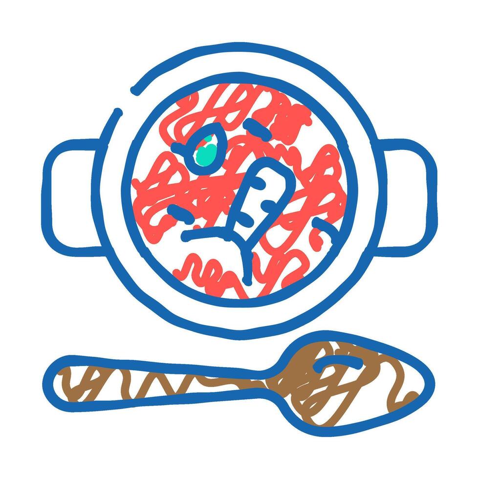 carrot soup icon doodle illustration vector