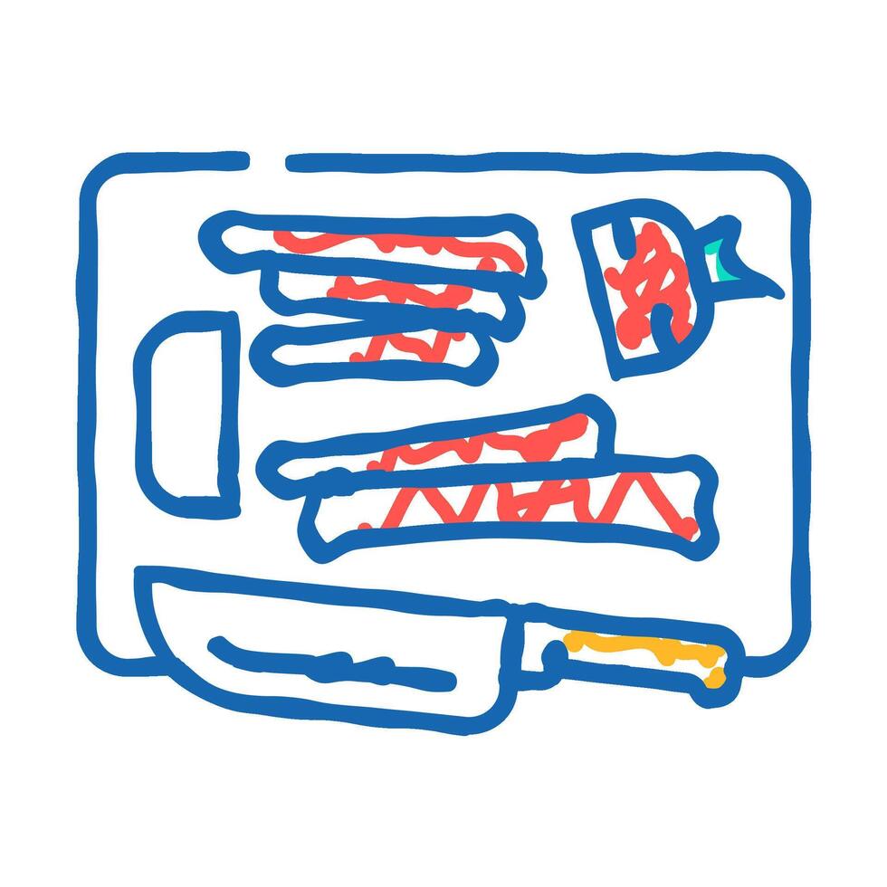 strip cut slice carrot icon doodle illustration vector