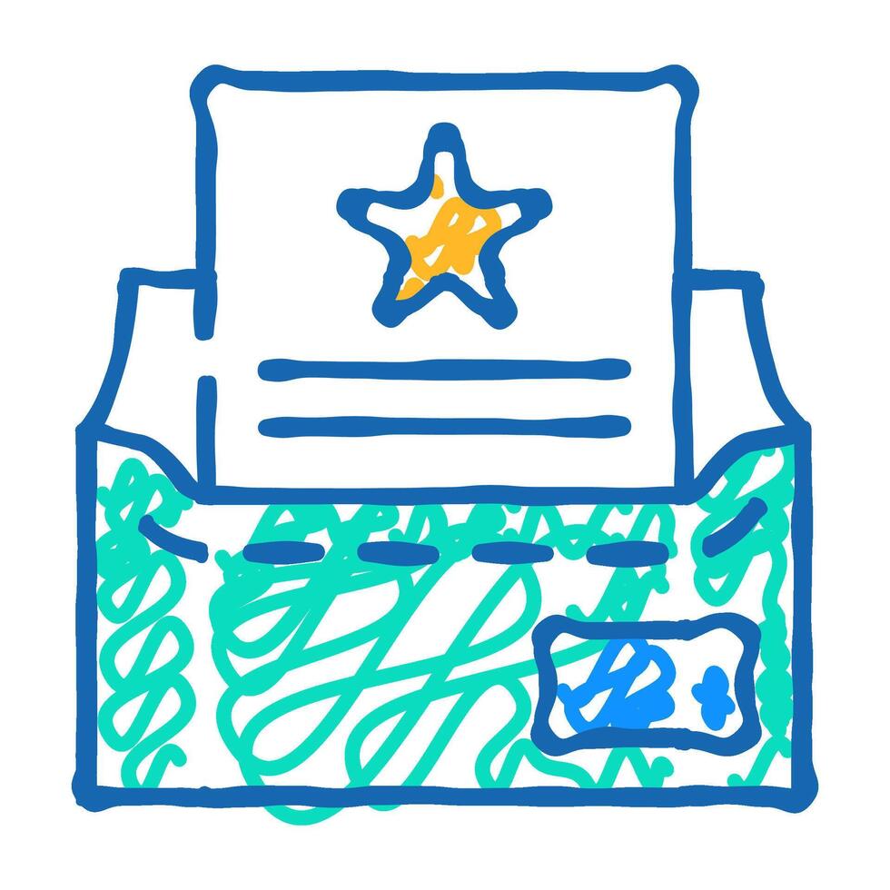 event triggered email icon doodle illustration vector