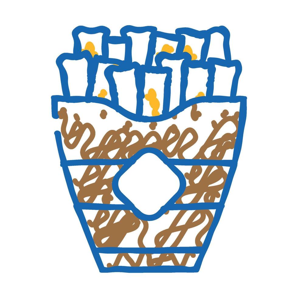 french fries icon doodle illustration vector
