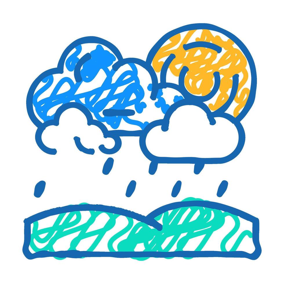 drizzle weather icon doodle illustration vector
