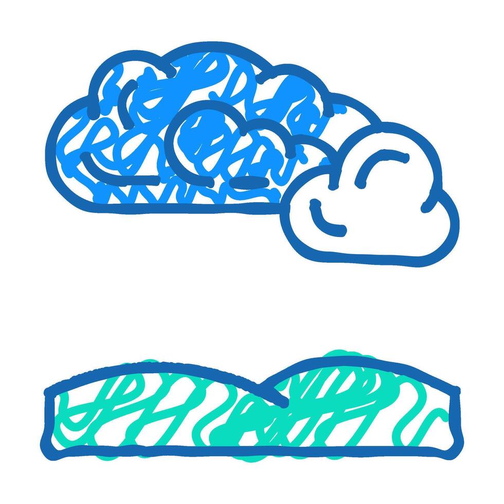 cloudy weather icon doodle illustration vector