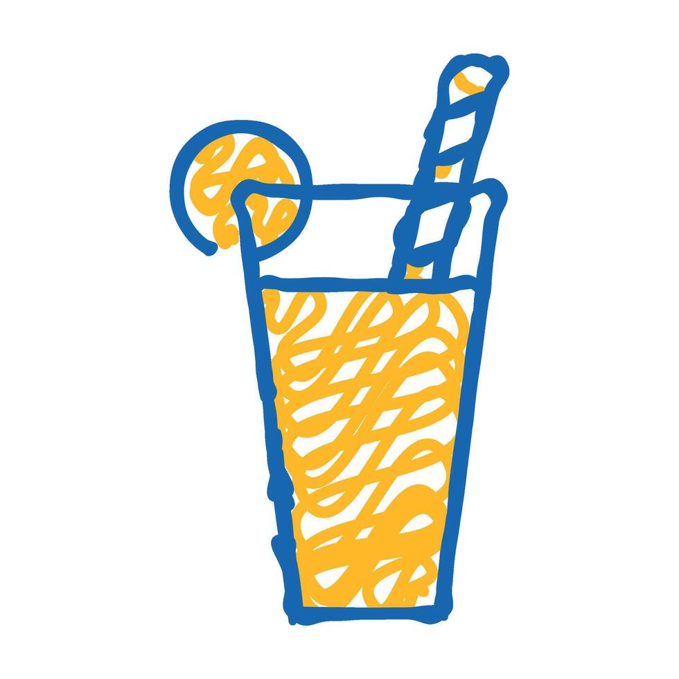 banana juice cocktail icon doodle illustration vector