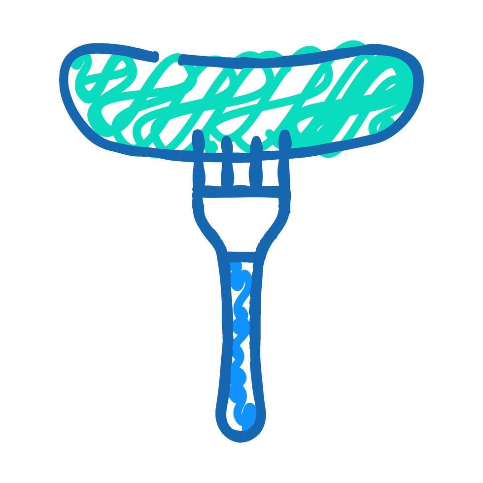 cucumber on fork icon doodle illustration vector