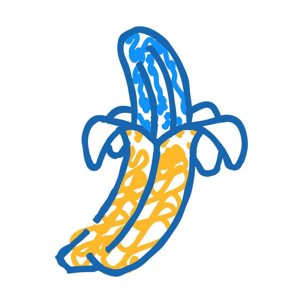 banana peeled icon doodle illustration vector