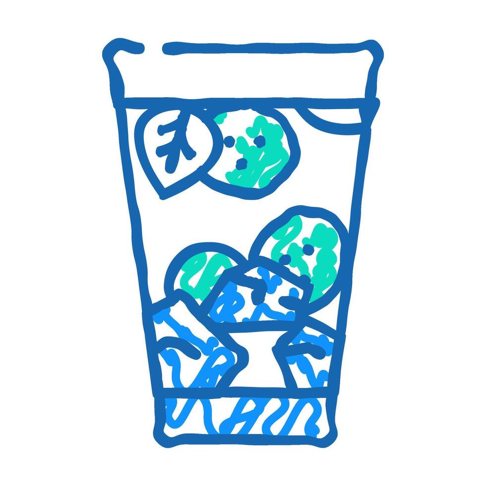 drink with cucumber icon doodle illustration vector