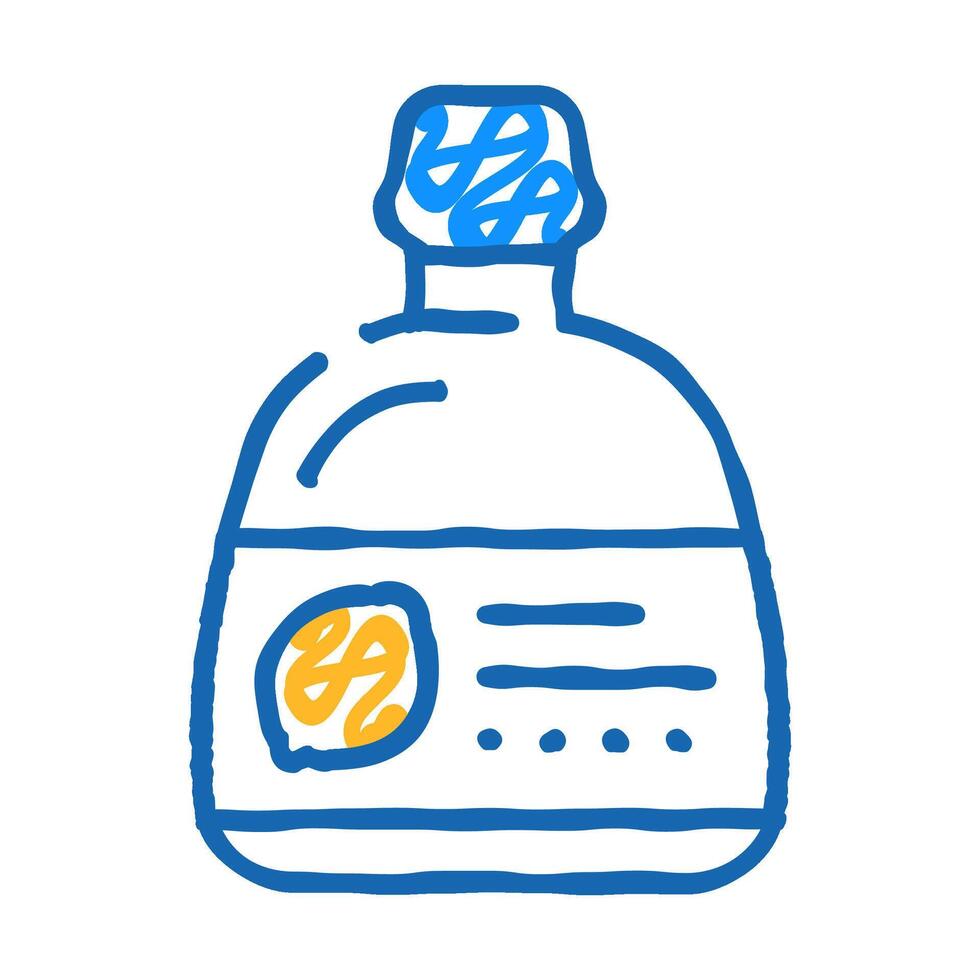 abstract bottle lemon icon doodle illustration vector