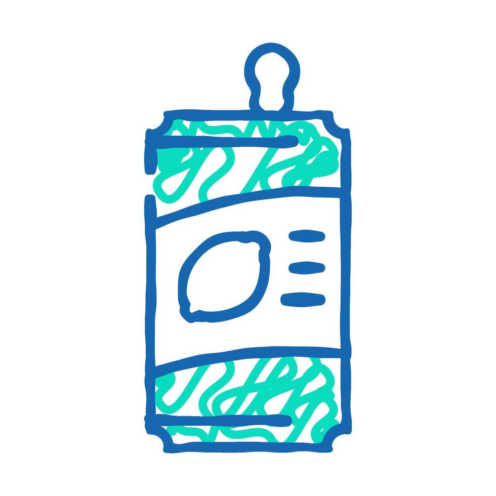 lemon flavored soda icon doodle illustration vector