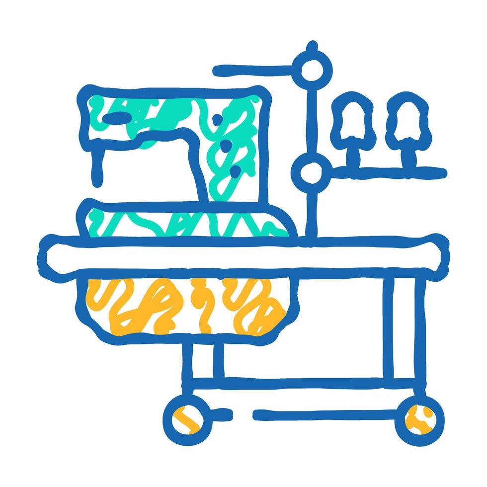 sewing machine icon doodle illustration vector