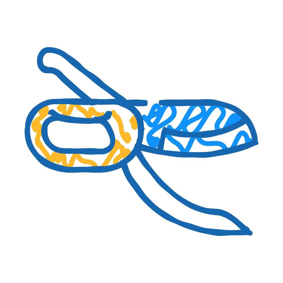 scissors lettuce icon doodle illustration vector