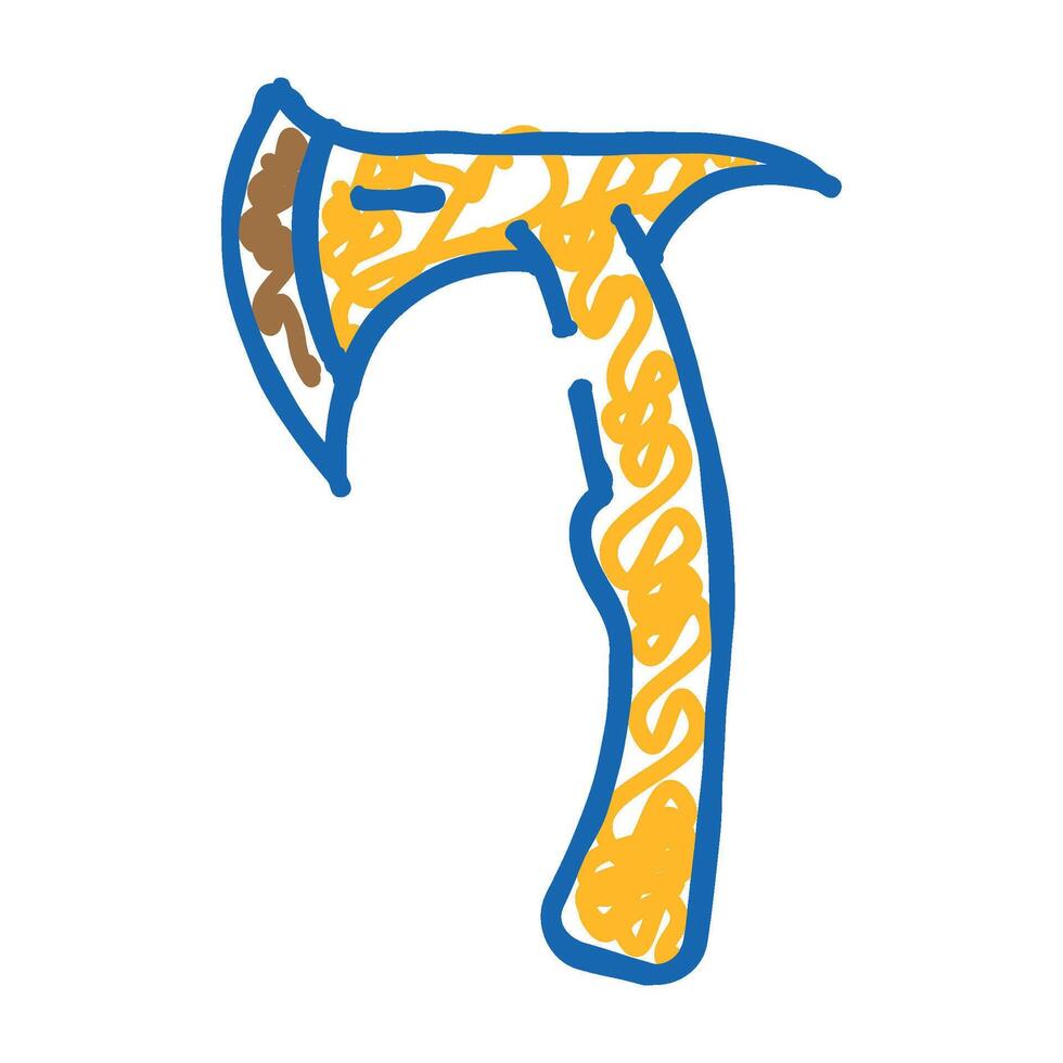 throwing axe tool icon doodle illustration vector