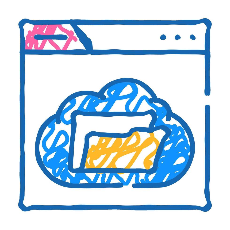 web folder icon doodle illustration vector
